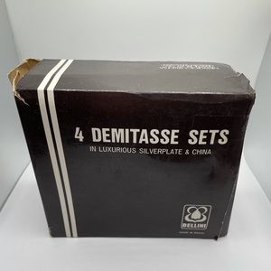 Bellini Veracruz porcelain silver plate demitasse